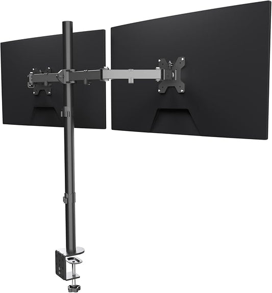 Suptek Dual Monitor Desk Mount, Adjustable Dual Monitor Arm for 2 Computer Screens up to 27 inch, Extra Tall 31.5" Pole Dual Monitor Stand for Desk, Holds up to 22 lbs(MD6842)