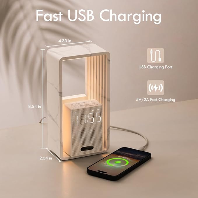 WILIT Digital Alarm Clock, Sunrise Alarm Clock with Nightlight, 9 Sleep Aid Sounds, White Noise Sounds Machine, Dimmable Display, Snooze,USB Charging Port,Gift for Women,Men,Teens,Kids,Travel