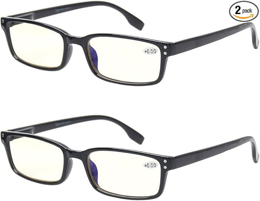 Kerecsen Computer Glasses 2 Pair UV Protection, Anti Blue Rays, Anti Glare and Scratch Resistant Computer Reading Glasses(Black, 0.75, multiplier_x)
