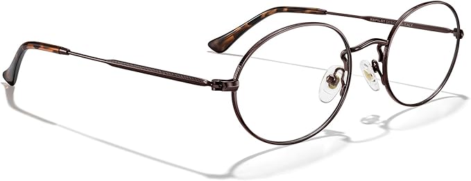 RB. Pilot Oval Reading Glasses for Women Men Blue Light Blocking Computer Thin Metal Full Rim Frame Readers