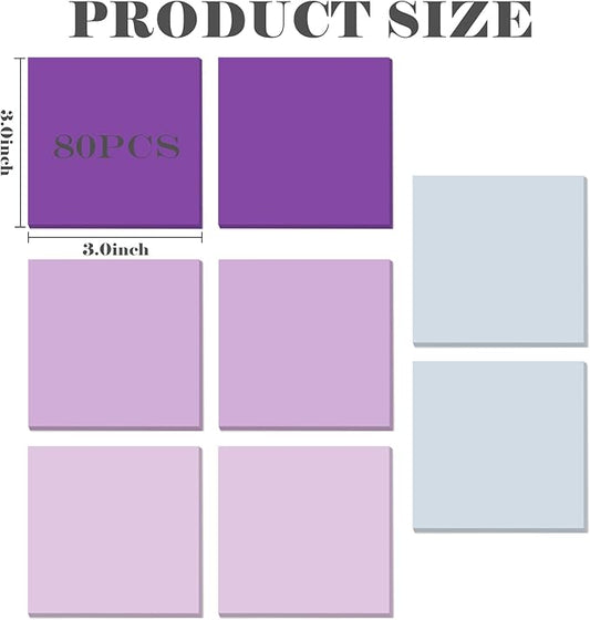 BAYTORY 640 Sheets Pop Paper Up Sticky Notes, 3 x 3 Inches, Self-Sticky Note Pads, Purple Gradient Sticky Pads, Memo Pads for School Office Home Desk Accessories (Purple Series)
