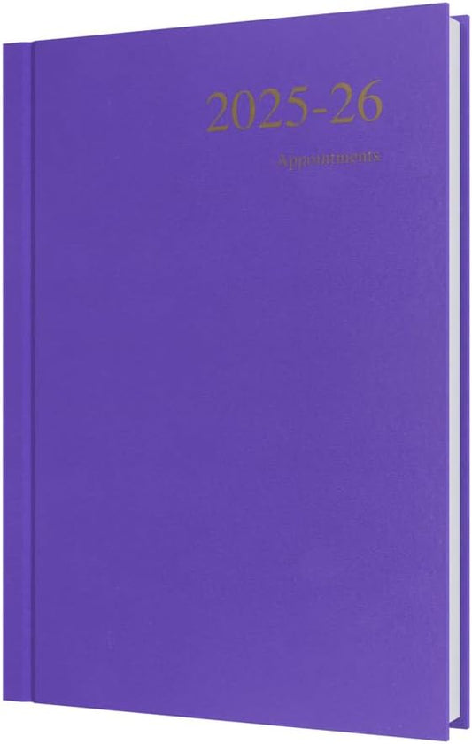 Collins 'Essentials' 12 Month Mid/Academic Year Planner, July 2025-July 2026 - ESSA51M.55-2526 -Day-to-Page Appointments Diary, A5 Hard Cover, Purple