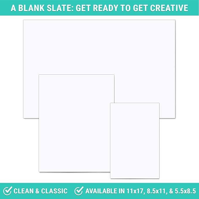 321Done Blank Notepad - 50 Sheets (5.5" x 8.5") - Luxury Memo Pad - Thick Premium Paper - Made in USA - Plain White