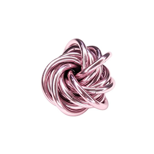 Möbii Fidget Ball (Solid Color): Quiet Mobius ADHD Anxiety Stim Stress Relief Toy Tool for Home Travel Office or Desk (Small, Full, Pink Ice)