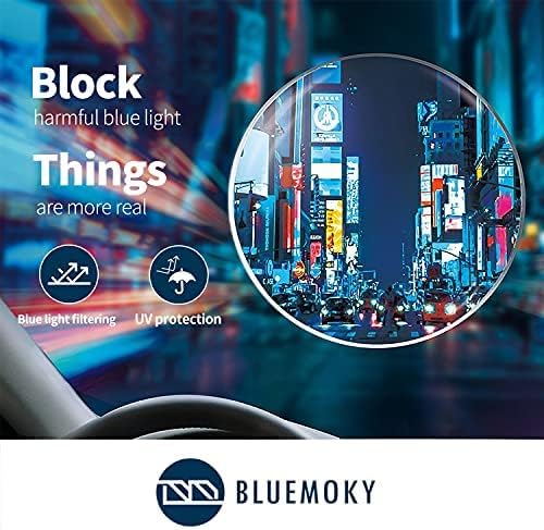 BLUEMOKY Blue Light Reading Glasses for Men，Sport Square Frame Readers, Anti Glare Computer Glasses