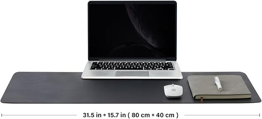 Cork Desk Mat - Dual-Sided Desk Pad for Office and Home - Desk Organization and Accessories - Ideal for Large Mouse Pad and Desk Mats on Top of Desks(Black,80cmx 40cm)