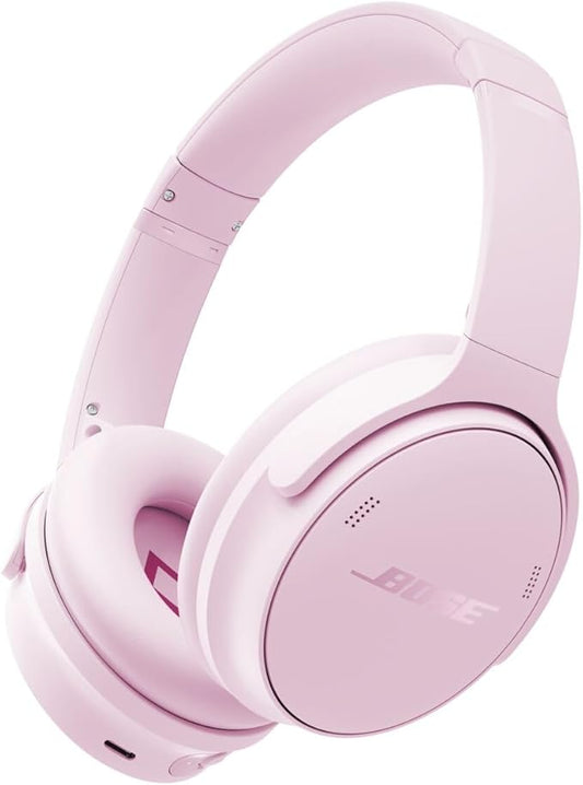 Bose QuietComfort Bluetooth Headphones, Wireless Headphones with Active Over Ear Noise Cancelling and Mic, Deep Bass, Up to 24 Hours of Playtime, Petal Pink - Limited Edition Color