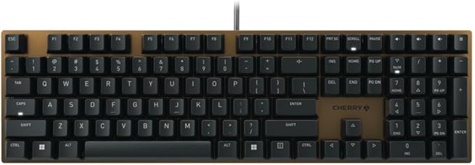 Cherry KC 200 MX Mechanical Office Keyboard with New MX2A switches. Modern Design with Metal Plate Frame. (Bronze W/MX2A Brown Switch)