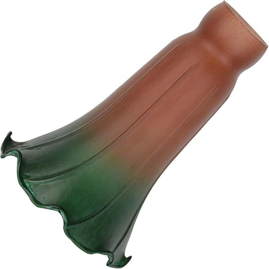 Bieye LS103 Lily Flower Blown Glass Lampshade (Amber Green, Opening I.D. 1.26" x O.D. 1.5")