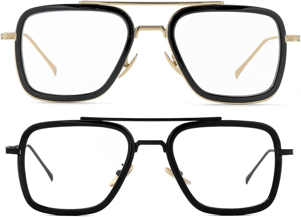 Tony Stark Style Blue Light Blocking Glasses for Men Women, Iron Man and Spider-Man Computer Gaming Glasses
