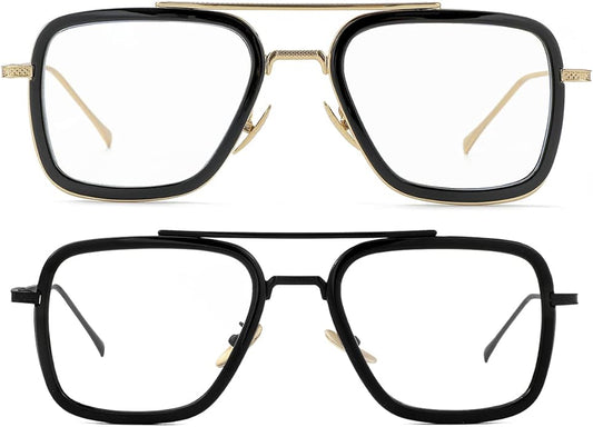 Tony Stark Style Blue Light Blocking Glasses for Men Women, Iron Man and Spider-Man Computer Gaming Glasses