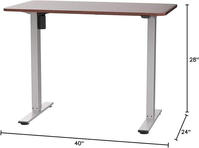 FLEXISPOT EN1 Electric Standing Desk, Sit Stand Desk Home Office Workstation, 42x24, Walnut Desktop + White Frame
