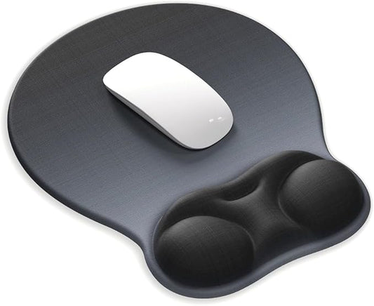 Ergonomic Mouse Pad with Wrist Rest Support&Gel Cushion for Desk; Cute Computer Decor Accessories for Women. Small Mousepad Mat Laptop Pads for Office&Home. Ergo Supplies & Aesthetic (04Onxy Black)