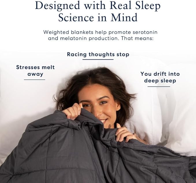Luna Cooling Weighted Blankets for Adults - 100% Lyocell Rayon Soft Blanket Back to School Dorm Room Essentials - Travel Relaxation Gifts [20lbs - Queen - 60" x 80"] [Light Grey] - Imported