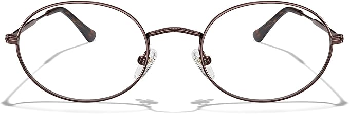 RB. Pilot Oval Reading Glasses for Women Men Blue Light Blocking Computer Thin Metal Full Rim Frame Readers