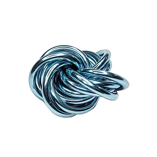 Möbii Fidget Ball (Solid Color): Quiet Mobius ADHD Anxiety Stim Stress Relief Toy Tool for Home Travel Office or Desk (Small, Full, Crystal Blue)