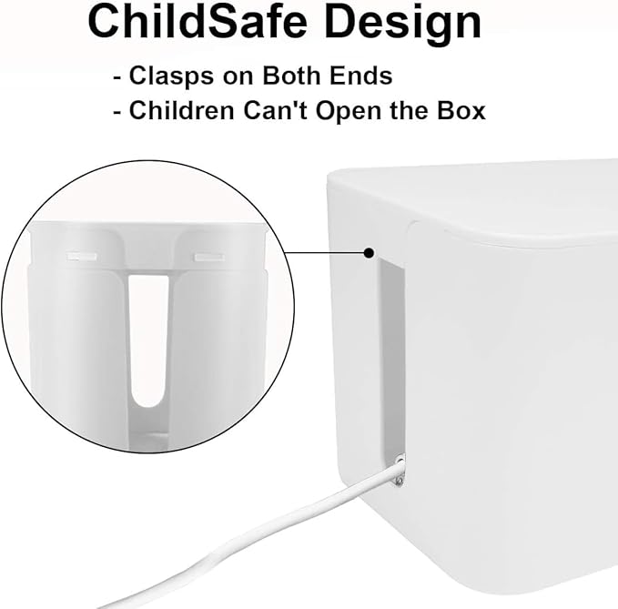 Cable Management Box DUNCHATY 3 Pack Cable Box Organizer with Large Medium Small Cord Hider Box Safe ABS Material for Cover and Hide TV Wires,Computer,Router,USB Hub and Under Desk Power Strip&Cords