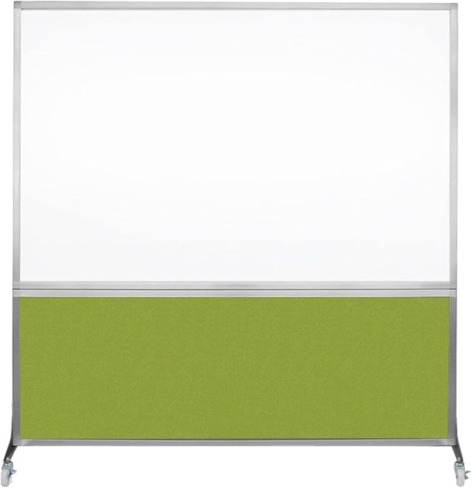 DivideWrite Mobile Whiteboard | Double Sided Dry Erase Board | Portable Office Cubicle Partition | Display for Classrooms, Conference Rooms, Meeting Areas and More | Latte Fabric 6' Wide X 6' Tall