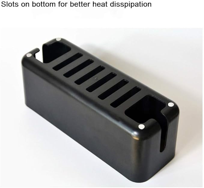 2 Pieces Cable Management Box|Cord Organizer Box| Hide and Conceal Power Strips and Electrical Cords from TVs, Computers, and Desks (Black 2PCS)