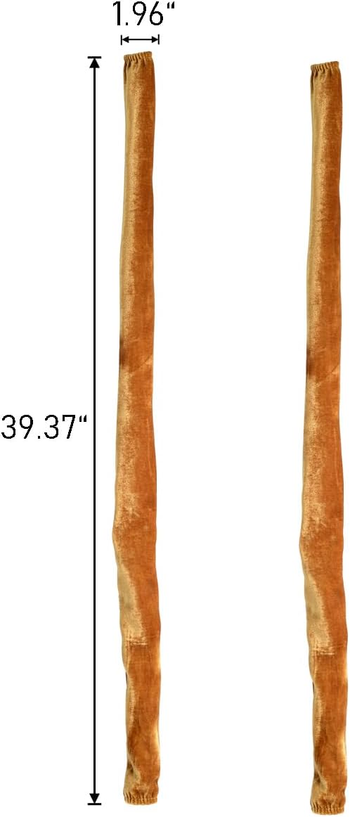 Fabric Cord Cover,2 Pack Touch Fasteners Gold Chandelier Chain Cover,3.28 Feet Brushed Polyester Fabric Flannel Cord Covers for Wires,Decorative Cord Hider Easy Install