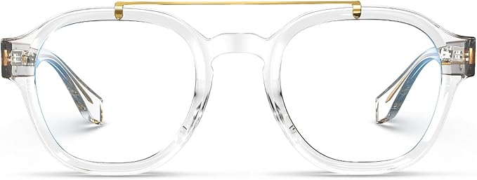 VISOONE Retro Round Anti Eyestrain Metal Medium Eyewear Blue Light Blocking Glasses for Computer Gaming Women Man SANFORD