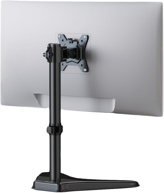 HUANUO Adjustable Monitor Stand, Freestanding Desk Stand for 13-32 Inch Screens with Full Motion Swivel - Heavy Duty Steel Base Holds 17.6lbs (VESA 75x75/100x100mm)