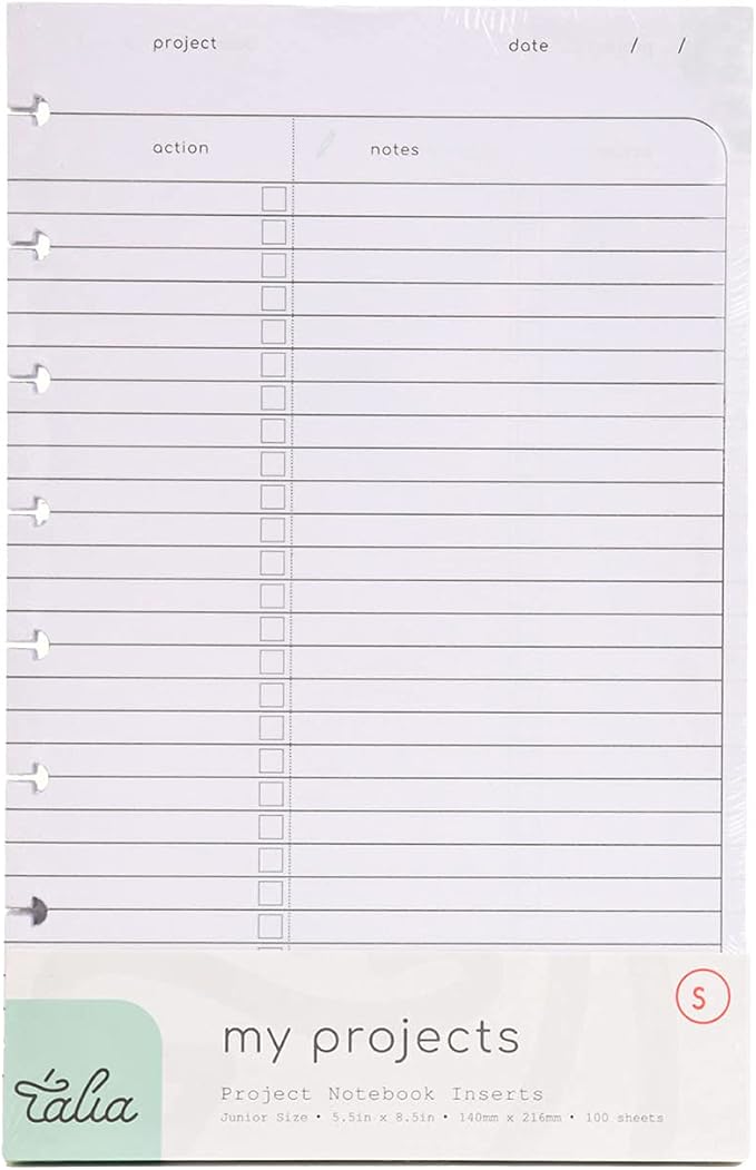 Talia Discbound Notebook Refills (Project Layout, Junior (5.5in x 8.5in))