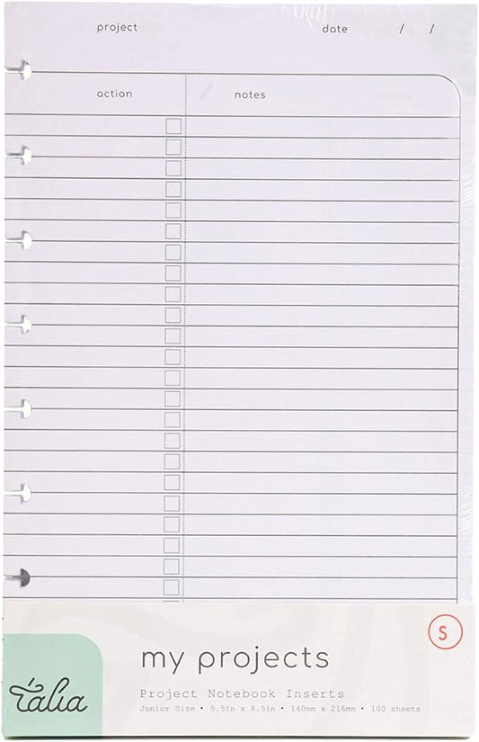 Talia Discbound Notebook Refills (Project Layout, Junior (5.5in x 8.5in))