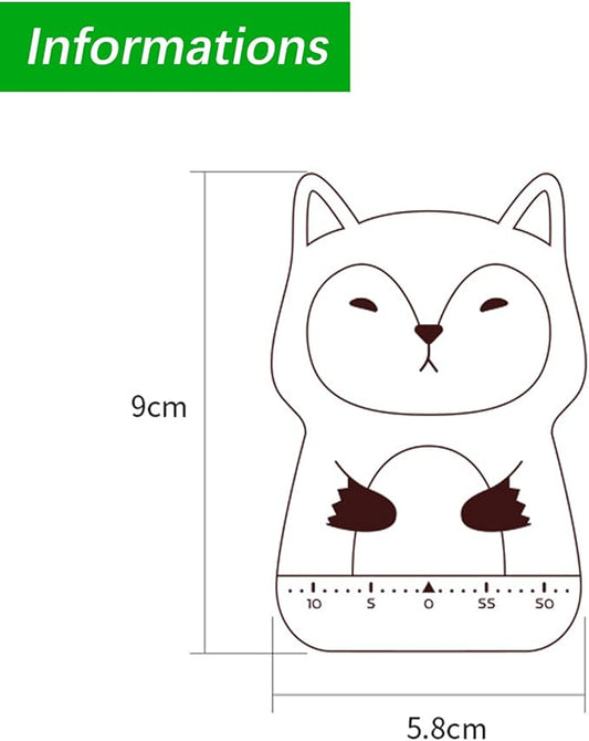 Mechanical Kitchen Timer, Cute Wind Up 60-Minute Manual Countdown for Kids, Classroom, Home, Study and Cooking