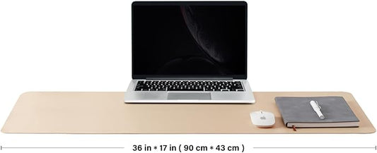 Cork Apricot Desk Mat - Dual-Sided Desk Pad for Office and Home - Desk Organization and Accessories - Ideal for Large Mouse Pad and Desk Mats on Top of Desks(36"x 17")