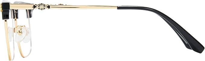 Cyxus Men Blue Light Blocking Glasses Half Rimless Computer Gaming Glasses Square Fashion Glasses 8133