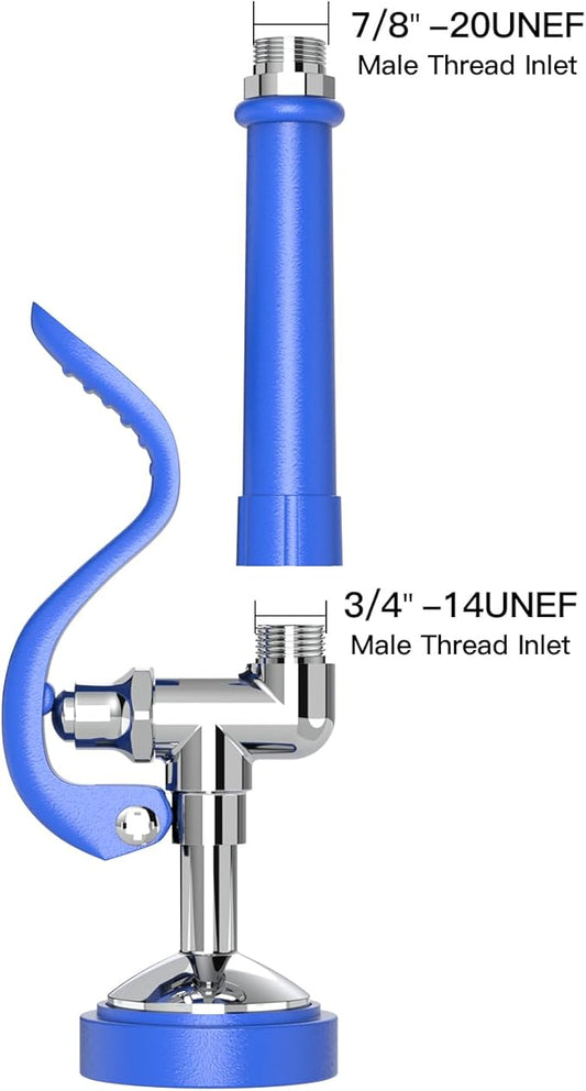 Pre Rinse Sprayer Commercial Sink Sprayer Head,1.42GPM Spray Valve Dish Nozzle with Ergonomic Handle, Commercial Faucet Parts for Kitchen Faucet,Chrome Finished（Blue）