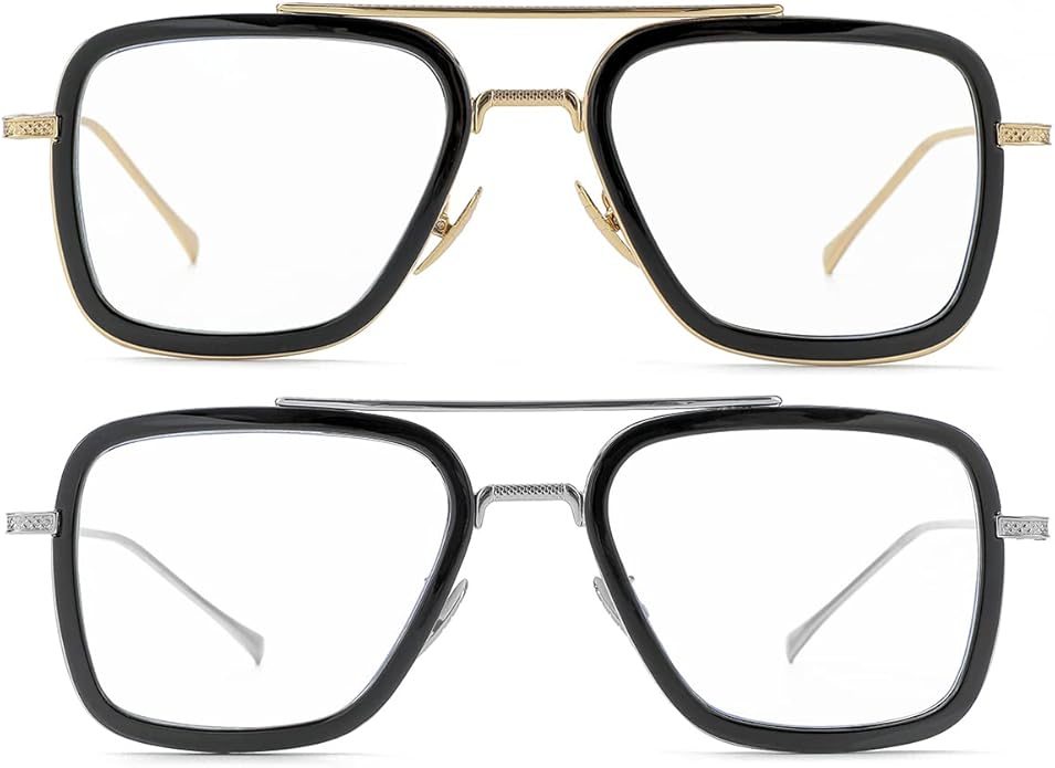 Tony Stark Style Blue Light Blocking Glasses for Men Women, Iron Man and Spider-Man Computer Gaming Glasses