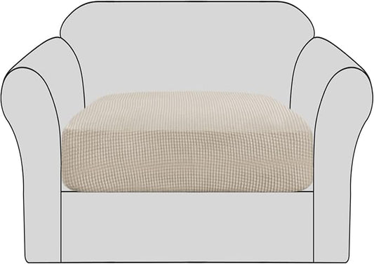 H.VERSAILTEX Stretch Couch Cushion Covers Individual Seat Sofa Chair Slipcovers Cushion Protector Cover Featuring Jacquard Textured Twill Fabric(1 Cushion Chair Cover, Island Fossi)