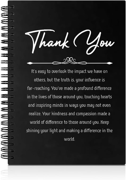 Thank You Hardcover 160 Pages Spiral Notebook, Appreciation Gifts for Boss Leader Supervisor, Thank You Gifts for Teacher Social Worker School Counselors, Friend Coworker Gratitude Gifts