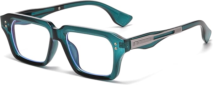 AIEYEZO Fashion Square Blue Light Glasses for Men Women Retro Thick Frame Blue Light Blocking Computer Glasses