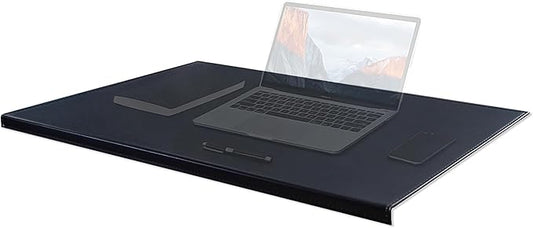 AKOZLIN 27.55”x 18.9" Soft PU Leather Surface Office Desk Mouse Mat Anti-Push Pad with Full Grip Fixation Lip Table Blotter Edge-Locked Protector