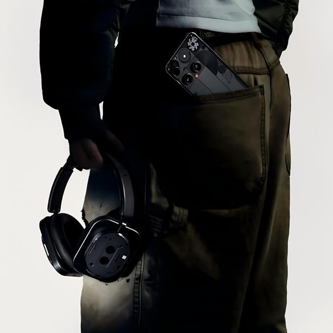 Nothing Headphone (1) Hybrid Active Noise Cancelling Headphones, Wireless Over Ear Headphones with 6 MICS, Personalized Spatial Audio, Tuning by KEF, Up to 80 Hours Playtime, Bluetooth Headset Black