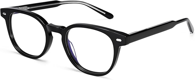 Dollger Blue Light Blocking Glasses For Woman Men Thick Square Frame Round Non-Prescription, For Computer,Work, TV,Gaming