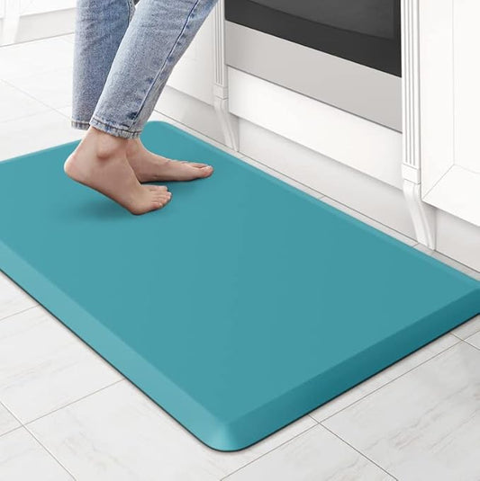 KitchenClouds Cushioned Anti Fatigue Rug 17.3"x28" Waterproof Non Slip Standing Desk Mats Comfort Floor Mats for Kitchen, House Sink Office (Green)