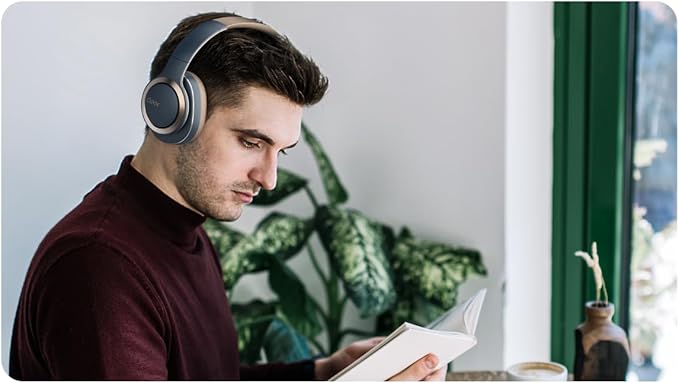 Cleer Enduro ANC Noise Cancelling Over the Ear Bluetooth Headphones with Mic, 60 Hrs Playtime, Noise Canceling, Ambient EQ Modes, Hi-Res Audio, Deep Bass, Multi-Point Connect, Bluetooth 5.0, Dark Navy
