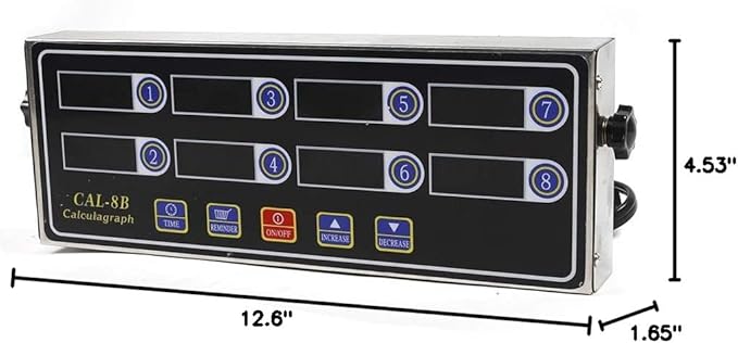 Commercial Digital Kitchen Timer Cooking Timer Reminder Stainless Steel Burger Bakery Restaurant Clock Loud Alarm LED Display Calculagraph Timer (8 Channel)