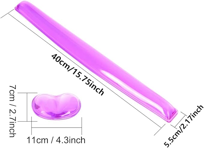 Gel Keyboard & Mouse Wrist Rest Set - Keyboard Wrist Rest Pad & Mouse Support for Office Gaming Pad Computer Laptop Ergonomic Comfortable Pain Relief- Pad Set