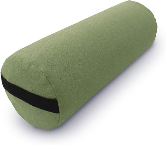 Bean Products Yoga Bolster - Made In The USA With Eco Friendly Materials - Round or Rectangular Support Cushions That Elevate Your Practice - Organic Hemp Cover