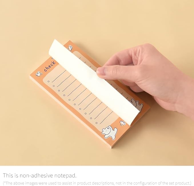 Monolike Memopad Happy and Lucky Petit Petit B SET - 4 Packs, 4 Different Designs, 80 Sheets Per Pad, Total 320 Sheets, Note pads, Writing pads, 80x148mm