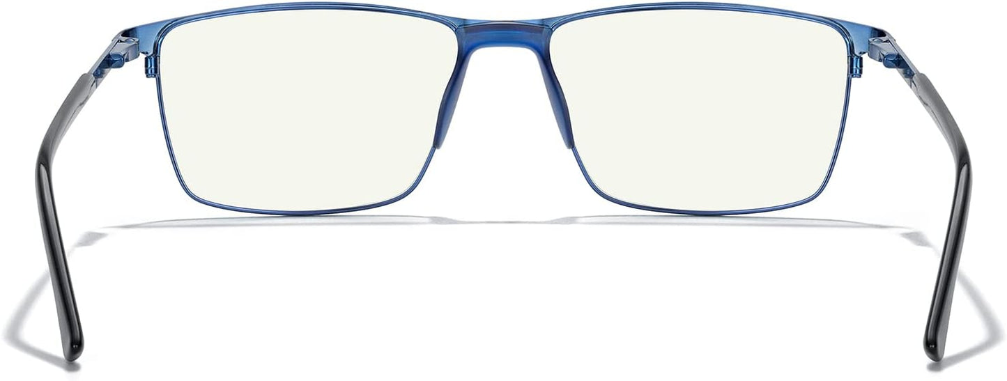 MERRY'S Fashion Blue Light Blocking Glasses - Reading Glasses Metal Frame Spring Hinge Readers for Men Eyeglasses