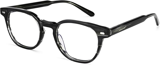 Dollger Blue Light Blocking Glasses For Woman Men Thick Square Frame Round Non-Prescription, For Computer,Work, TV,Gaming