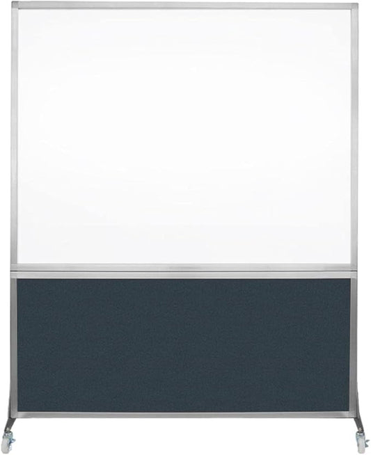 DivideWrite Mobile Whiteboard | Double Sided Dry Erase Board | Portable Office Cubicle Partition | Display for Classrooms, Conference Rooms, Meeting Areas and More | Blue Spruce 5' Wide x 6' Tall