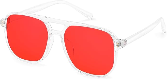 FEISEDY Sleep Blue Light Glasses for Woman Men 99.9% Computer Gaming Red Lens Eyeglasses Reduce Eyestrain G2835