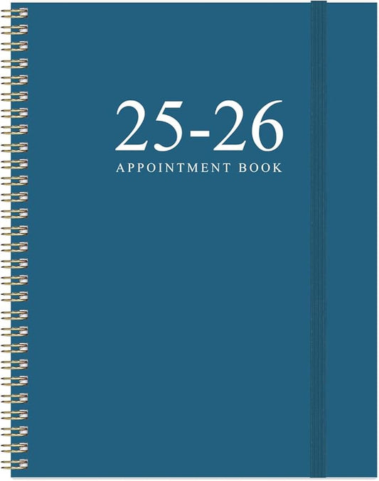 2025-2026 Appointment Book & Planner - 8.5" x 11" Daily Hourly Planner 2025-2026 from July 2025 - June 2026, Weekly Appointment Book with 30-Minute Interval, Blue